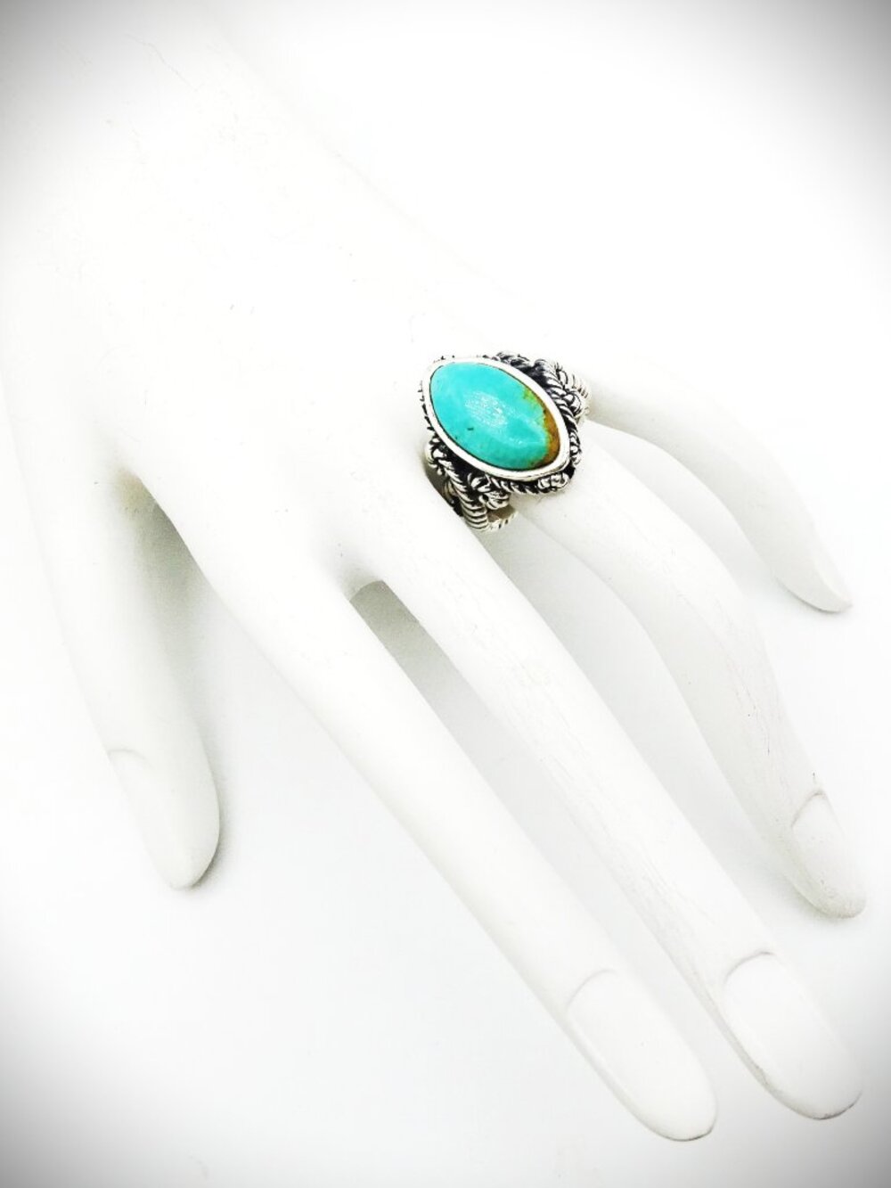 BARSE EUC Sterling Silver and Blue Turquoise Ring Size 8 - Picture 5 of 7